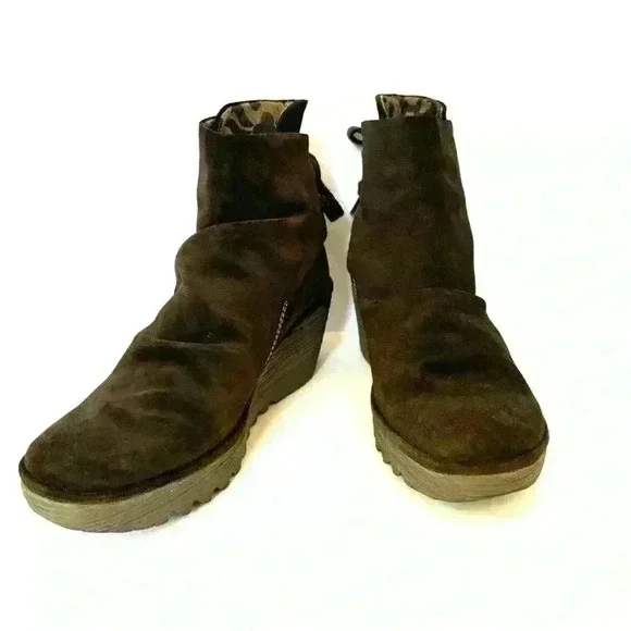 FLY London Women's Yama Ankle Boot Dark brown EU 40 US 9 EUC - Picture 2 of 9